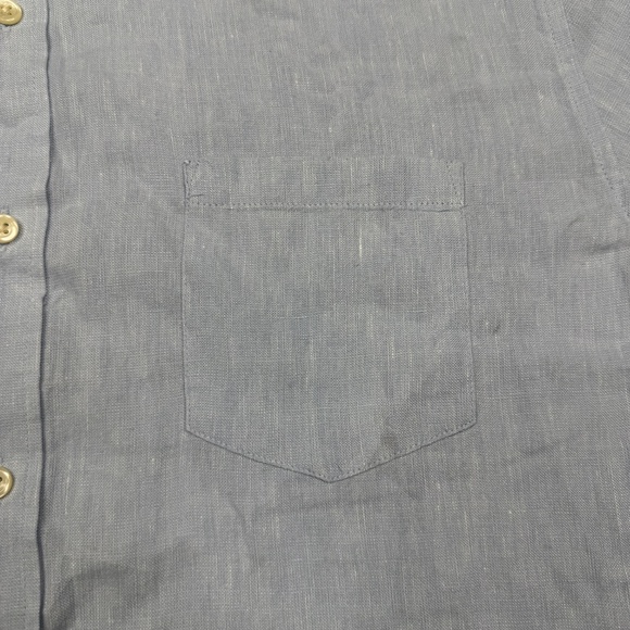 J. Crew Button Up Shirt Mens Size XL Blue Long Sleeve Linen - Picture 4 of 9